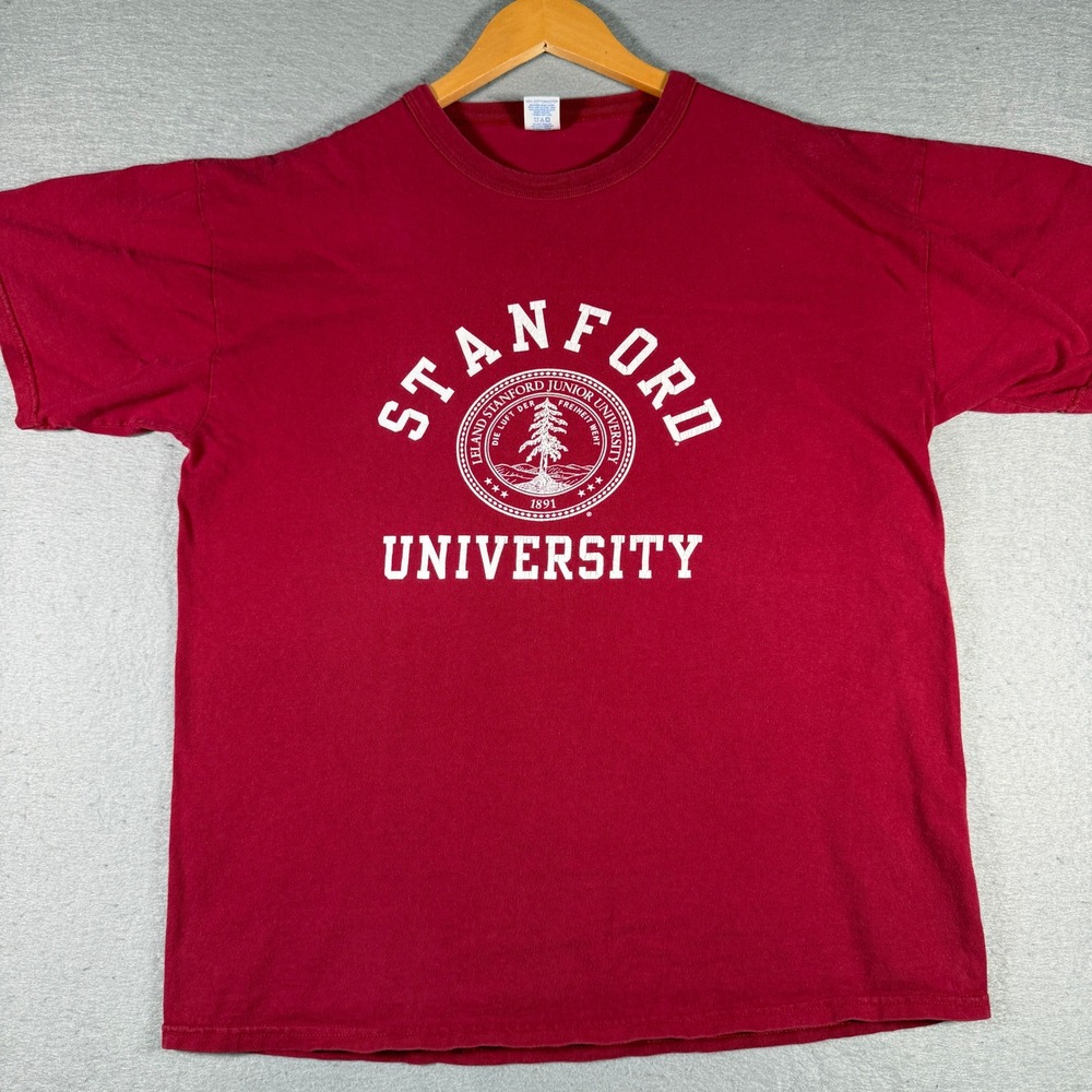 Vintage Russell Athletic Stanford University Graphic T-Shirt Red Mens Large NCAA